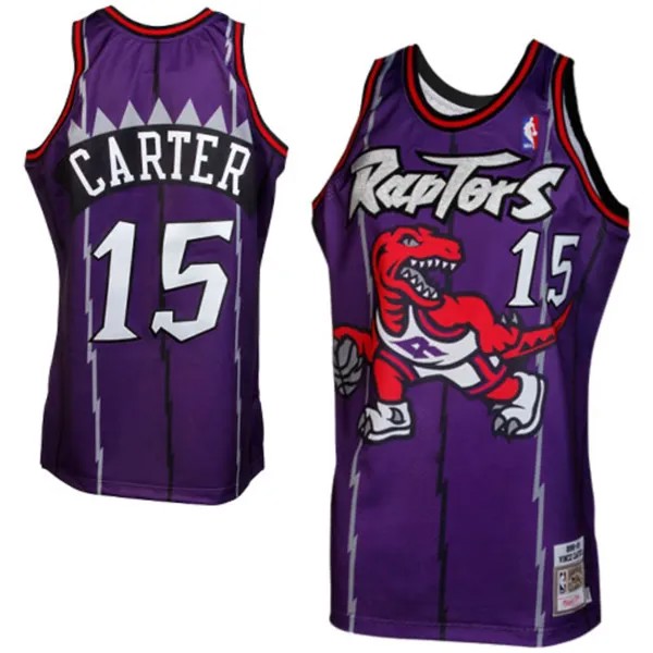 Аутентичная майка Mitchell & Ness Vince Carter Toronto Raptors 1998-1999 годов - фиолетовая