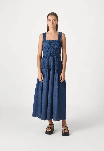 Летнее платье Gap X Dôen Eyelet Dnm Midi Dress GAP, средний индиго