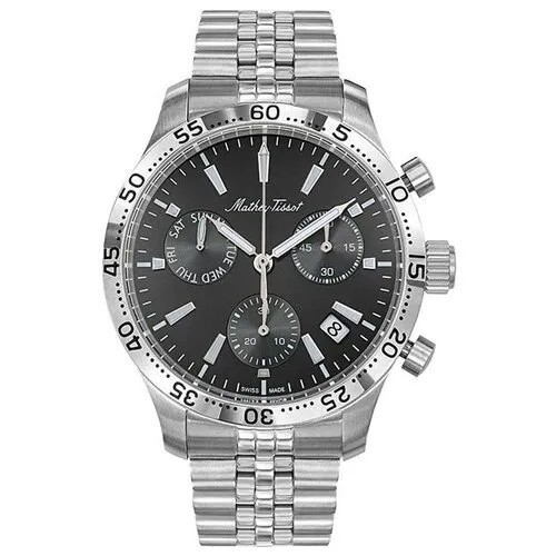 Наручные часы Mathey-Tissot Швейцарские наручные часы Mathey-Tissot H1822CHAN с хронографом, серебряный