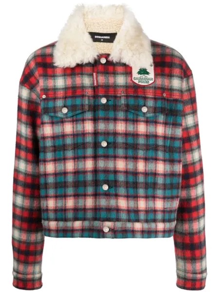 Dsquared2 куртка с меховым воротником, красный