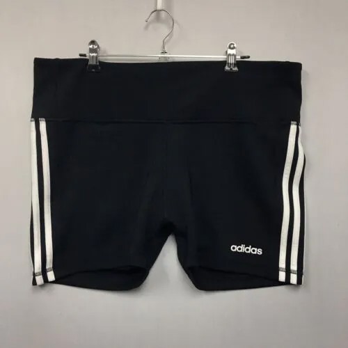 Шорты Adidas Climalite с 3 полосками, женские, размер XL, активные штаны, черные #751