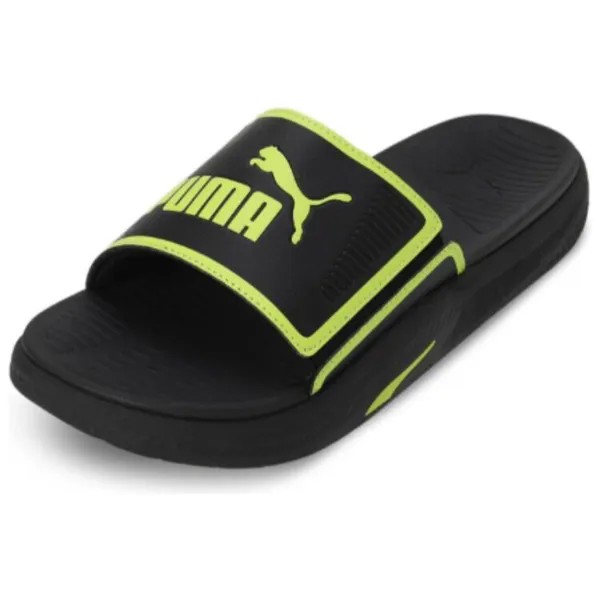 Шлепанцы Softride Sandal мужские черные/зеленые Puma