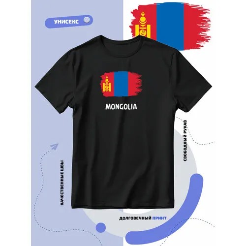 Футболка SMAIL-P с флагом Монголии-Mongolia, размер 6XL, черный