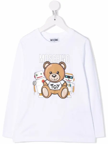 Moschino Kids футболка с длинными рукавами и логотипом