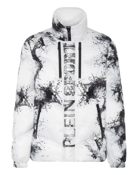 Нейлоновая стеганая куртка Splash Extreme Plein Sport, цвет White / Black