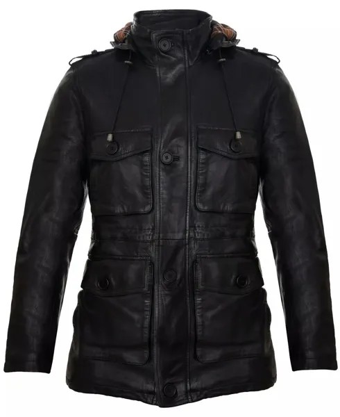 Кожаный плащ с капюшоном-Medellin Infinity Leather, черный