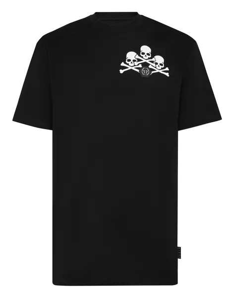 Футболка Круглый вырез SS Череп Philipp Plein, цвет Black / White