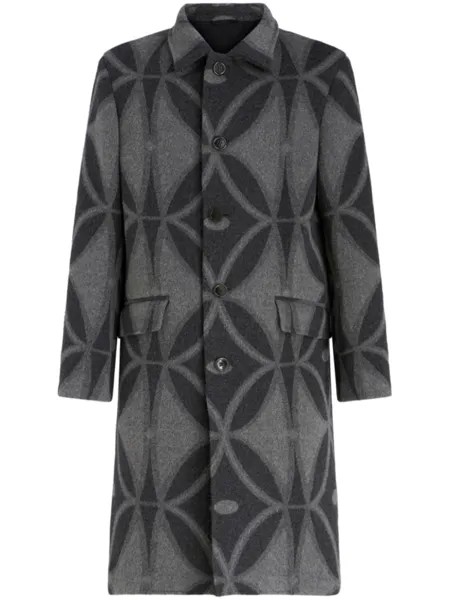 ETRO жаккардовое пальто с геометричным узором, серый