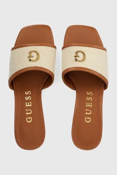 Шлепки Guess, бежевый