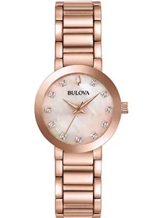 Японские наручные  женские часы Bulova 97P132. Коллекция Diamonds