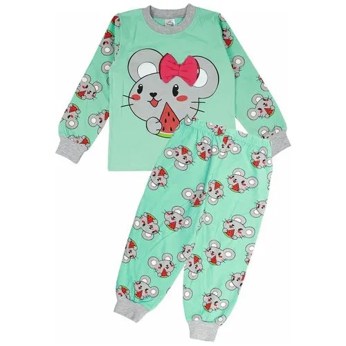 Пижама для девочек Bonito kids мышка цв. ментоловый р.122 6520-01