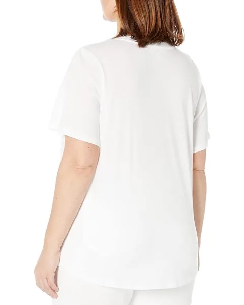 Футболка Michael Kors Plus Size Zebra Charm Short Sleeve Logo Tee, белый
