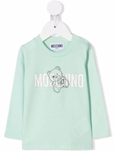 Moschino Kids футболка с длинными рукавами и логотипом