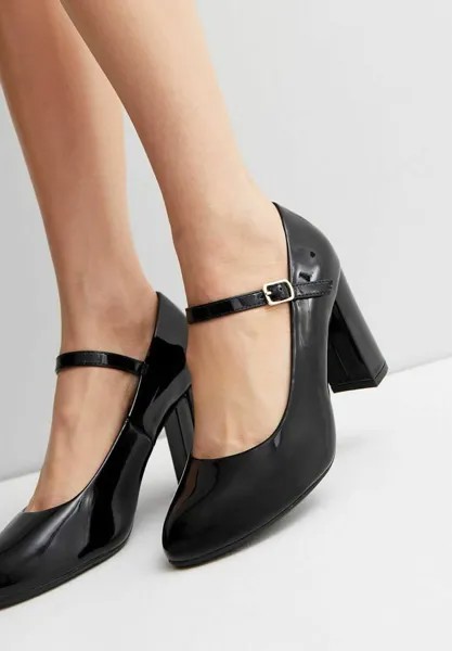 Туфли Wide Fit Patent Heel Court New Look Wide Fit, черный