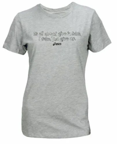 Женская футболка с рисунком ASICS Give-Take, меланжево-серая