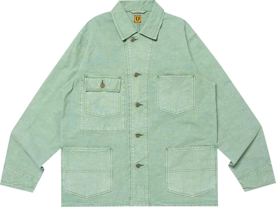 Куртка-рубашка Human Made Garment Dyed Coverall, светло-зеленый