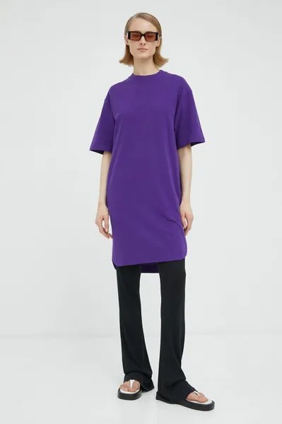 Хлопковое платье G-Star Raw, фиолетовый