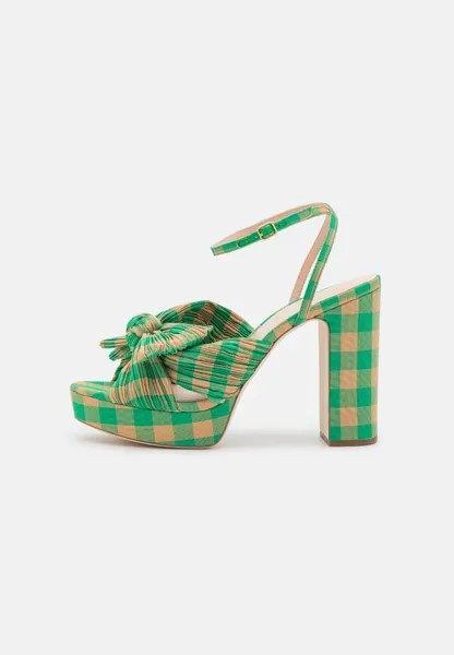 Босоножки на каблуке Natalia Pleated Loeffler Randall, цвет green/butterscotch