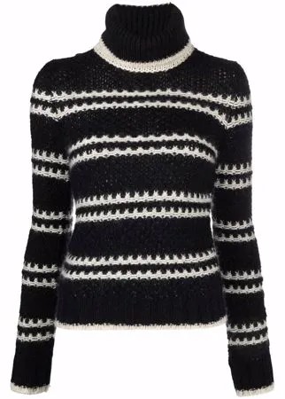 Saint Laurent джемпер с отделкой в полоску