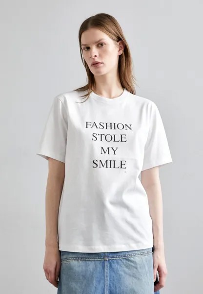 Футболка с принтом Victoria Beckham SLOGAN TEE, белый