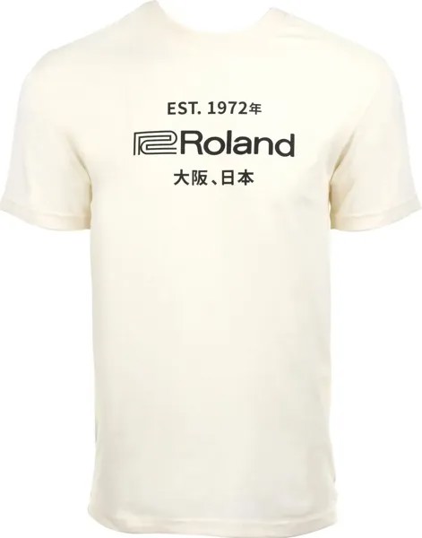 Футболка с логотипом Roland «Est. 1972 Kanji» — XL, кремовый