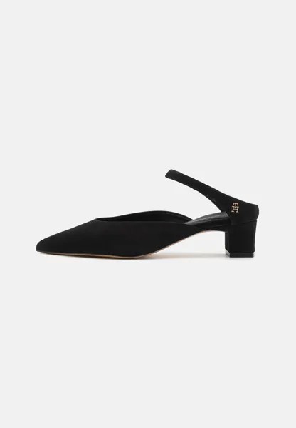 Тапочки Mule Pointy Mid Heel Tommy Hilfiger, черный