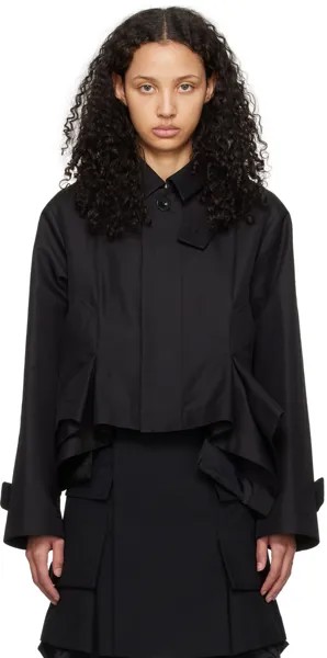 Черная куртка с раздвинутым воротником Sacai, цвет Black