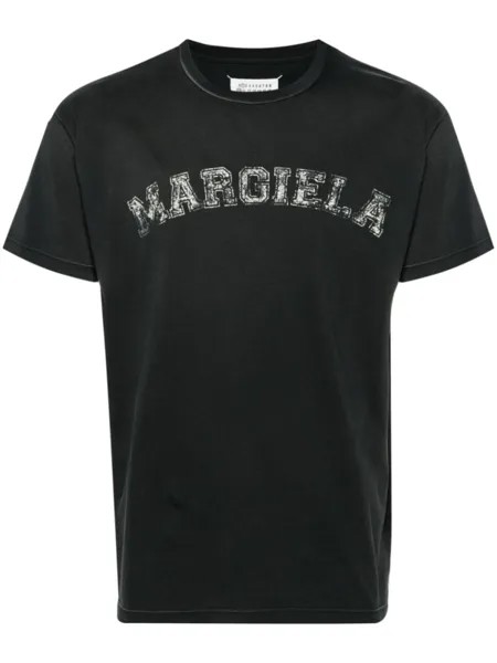 Хлопковая футболка с логотипом Maison Margiela, серый