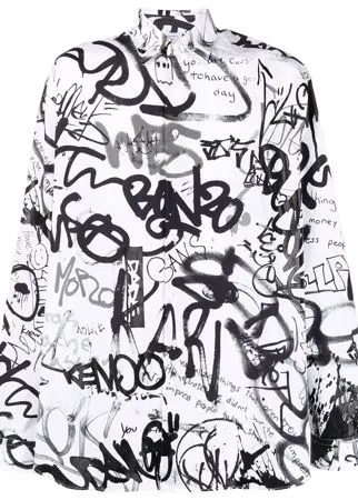 VETEMENTS рубашка с принтом граффити