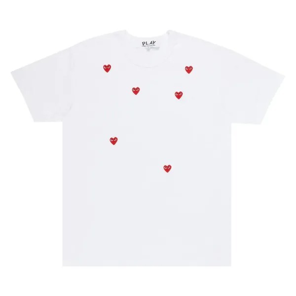 Футболка Comme des Garçons Multi Red Heart Tee, белый