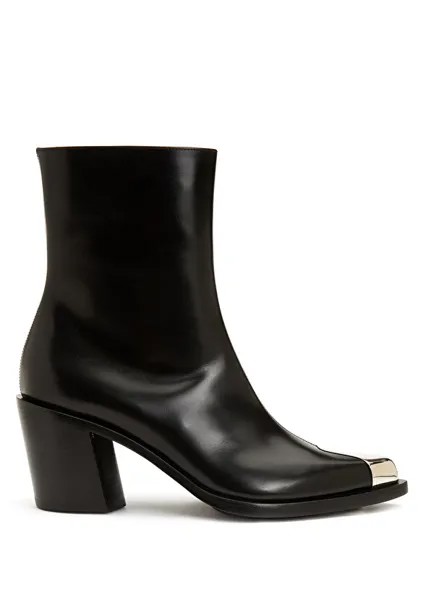 Черные женские кожаные ботинки Alexander McQueen