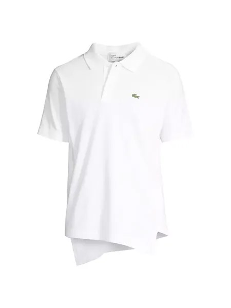 Comme des Garcons SHIRT x Lacoste Асимметричная рубашка-поло Comme Des Garcons Shirt, белый