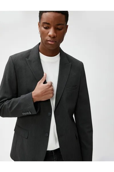 Пиджак приталенного кроя с пуговицами Koton, серый