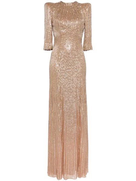 Jenny Packham платье Aurora с пайетками, золотистый