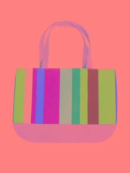 Пляжная сумка женская Pretty Mania ZW732, розовый/салатовый