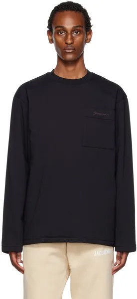Черная футболка с длинным рукавом Le Papier 'Le T-Shirt Bricciola' Jacquemus