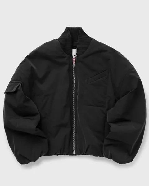 Куртка Ganni Light Twill Oversized Short Bomber Jacket, черный