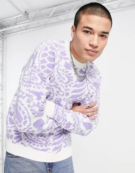 Трикотажный oversized-джемпер с принтом пейсли ASOS DESIGN-Разноцветный