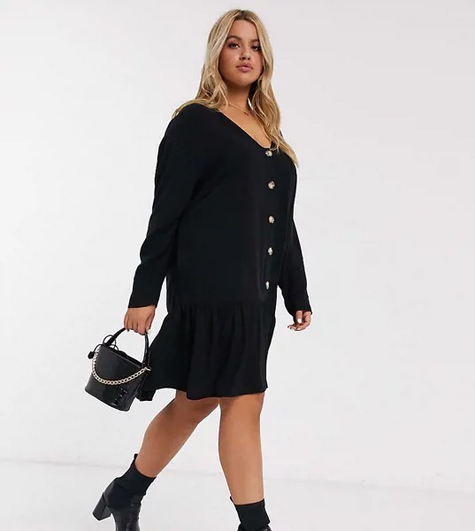 Черное платье-трапеция мини ASOS DESIGN Curve-Черный
