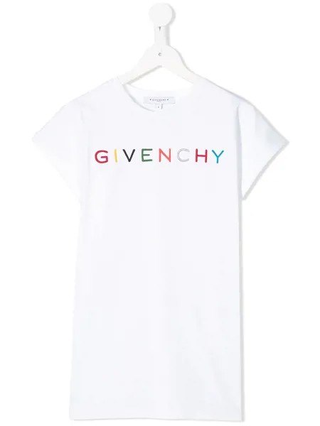 Givenchy Kids платье-футболка с логотипом и укороченными рукавами-кап