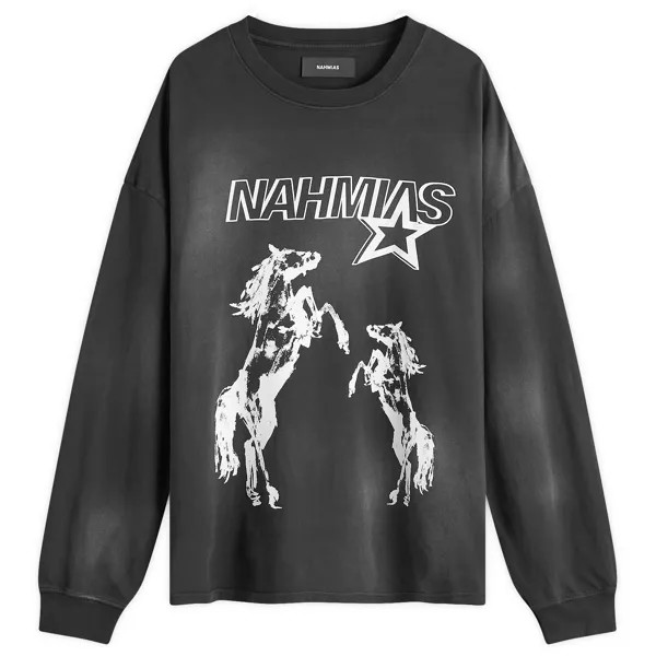 Лонгслив Nahmias Nahmias Horses Long Sleeve T-Shirt, цвет Sunfade Black
