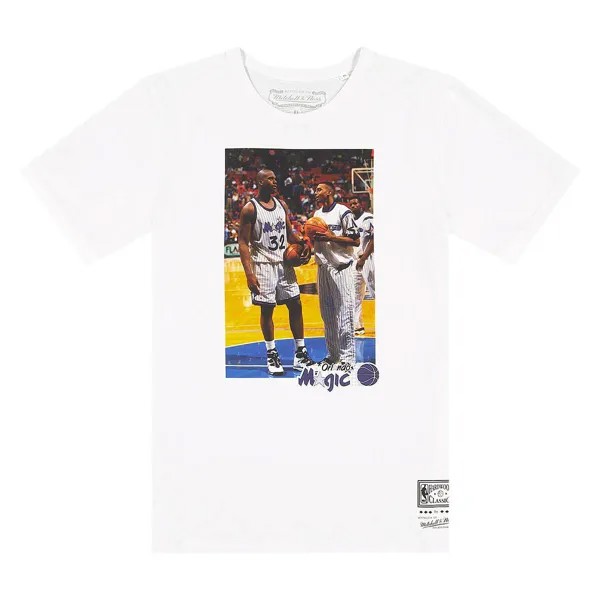 Футболка NBA ORLANDO MAGIC PLAYER PHOTO SHAQ & PENNY T-SHIRT Mitchell And Ness, цвет Weiß