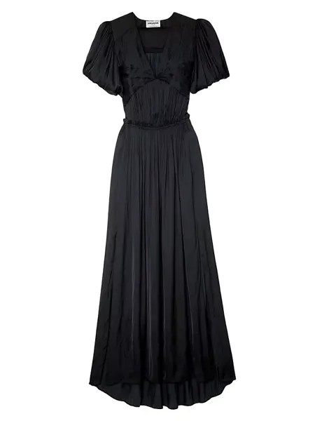 Плиссированное атласное платье Reina Zadig & Voltaire, цвет noir