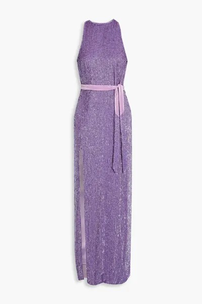 Шифоновое платье макси Tzilly с поясом и пайетками RETROFÊTE, фиолетовый