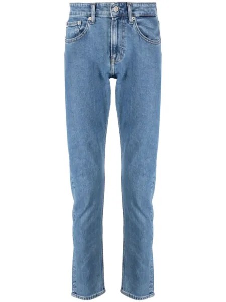 Calvin Klein Jeans зауженные джинсы с нашивкой-логотипом, синий