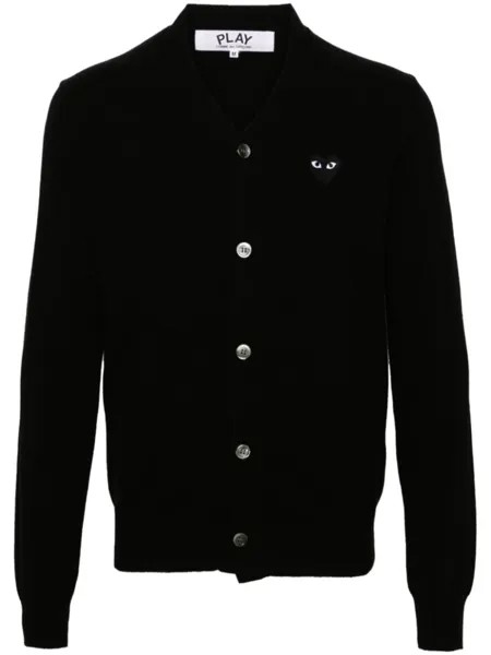 Comme Des Garçons Play шерстяной кардиган с нашивкой, черный