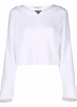Brunello Cucinelli укороченное худи в рубчик