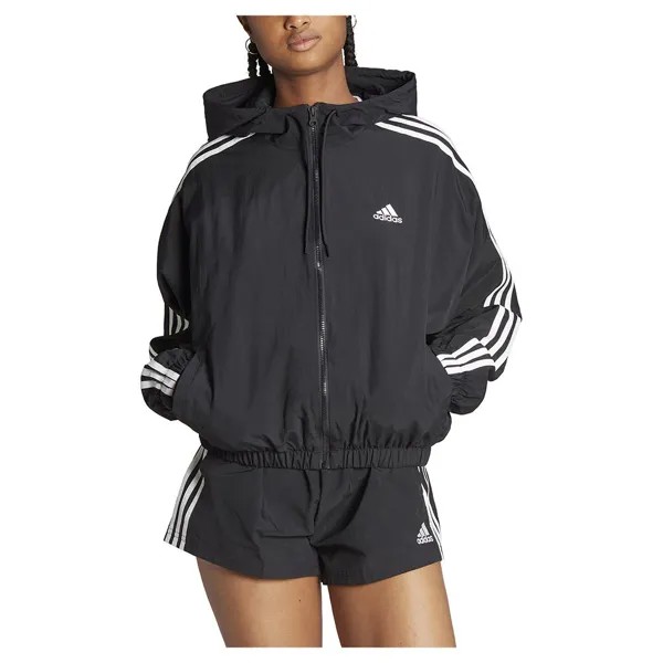 Куртка adidas Essentials 3 Stripes Woven Windbreaker, черный