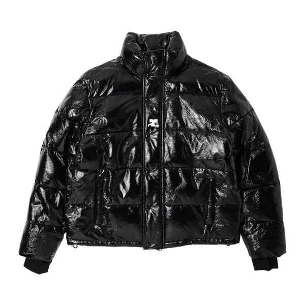 Виниловая куртка-пуховик Courrèges, цвет Черный