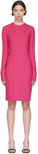 Розовое платье-миди из вискозы Givenchy
